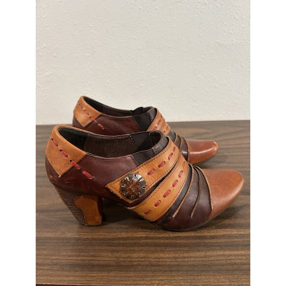 L'Artiste Spring Step Wondrous Brown Leather Heel Boots Pumps Size EU 38 US 7.5 - Picture 5 of 13